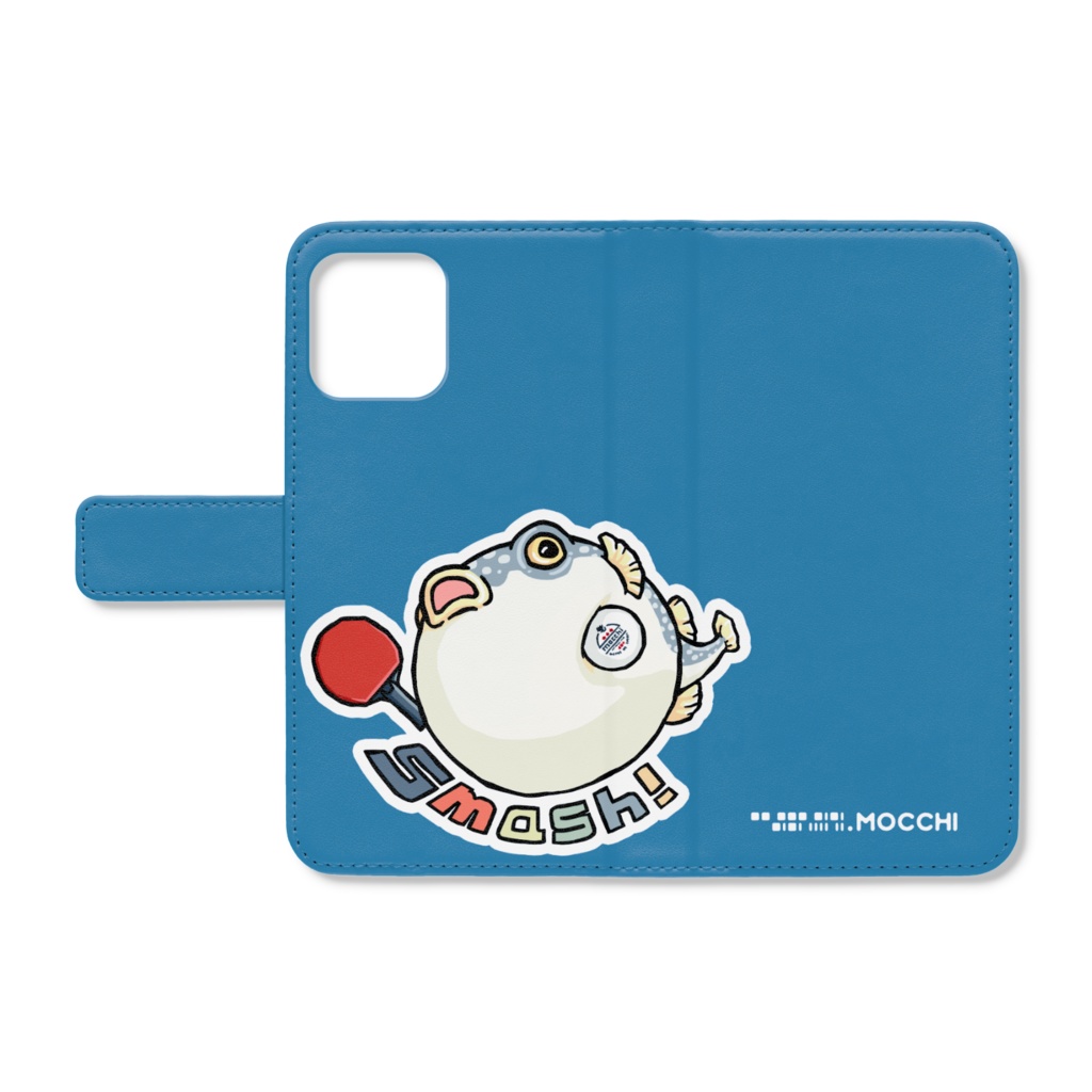 ふぐっ(卓球) 手帳型iPhoneケース