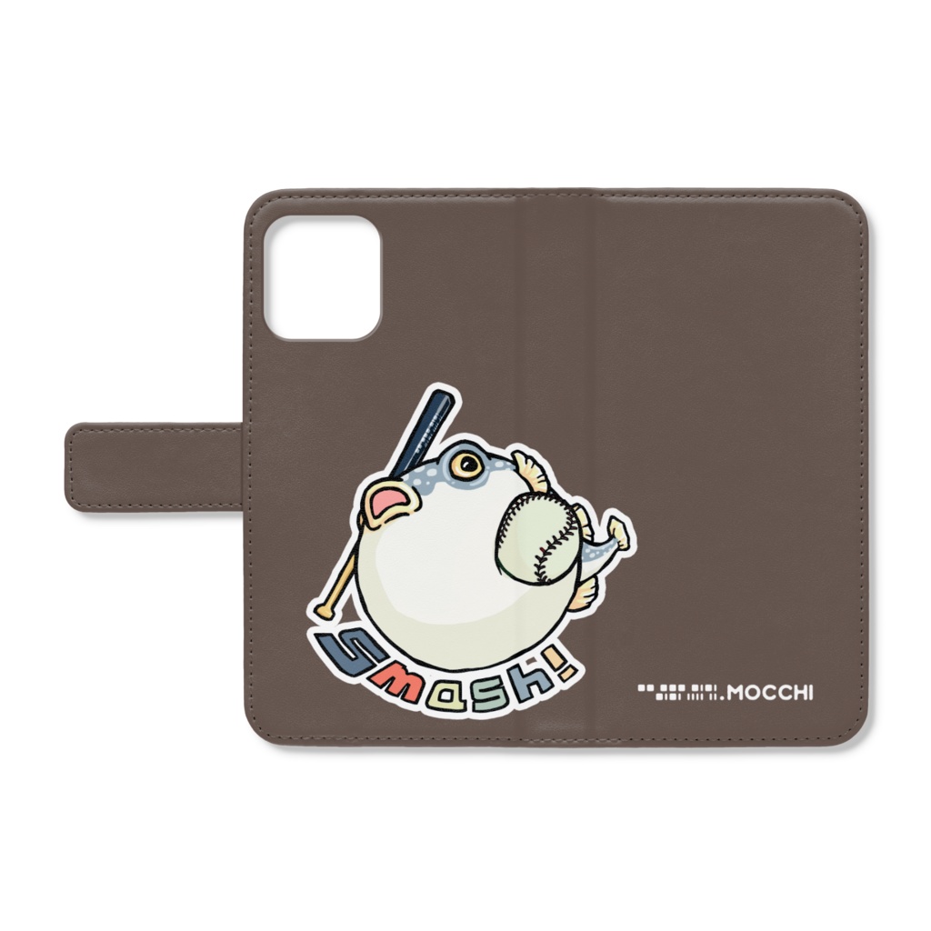 ふぐっ(野球) 手帳型iPhoneケース