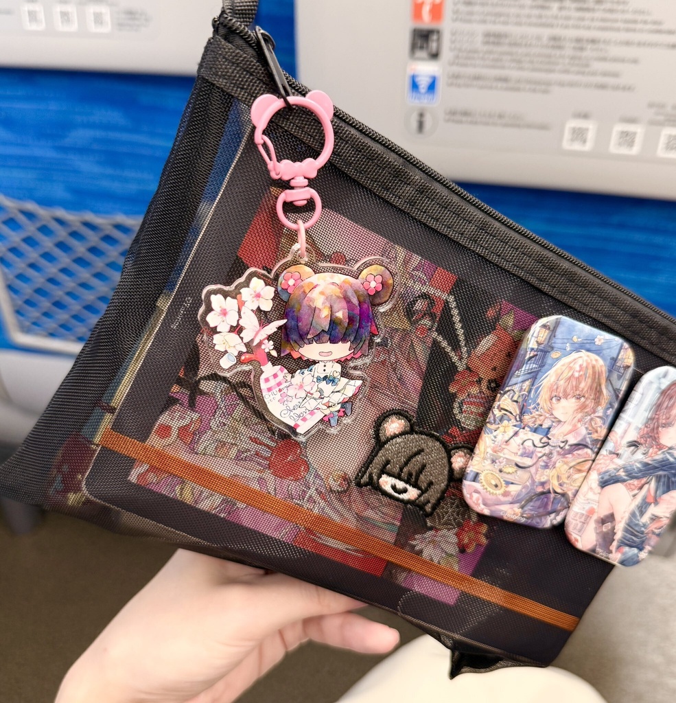 【自家通販】【追加製作】ちゅむり刺繍メッシュポーチ