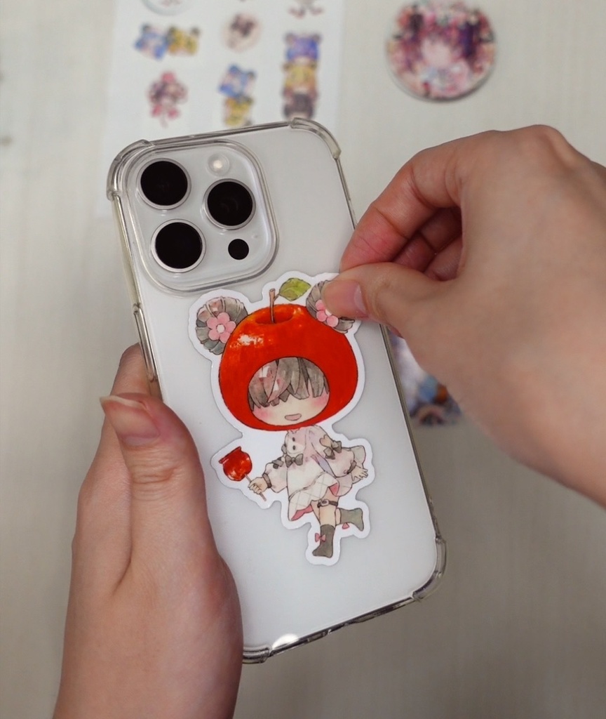 【自家通販】貼ってはがせるスマホサイズステッカー3種セット