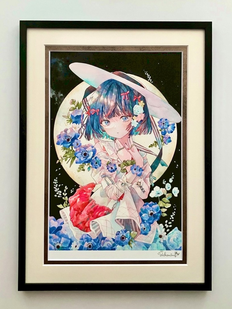 額装複製原画『青模様、月景色』