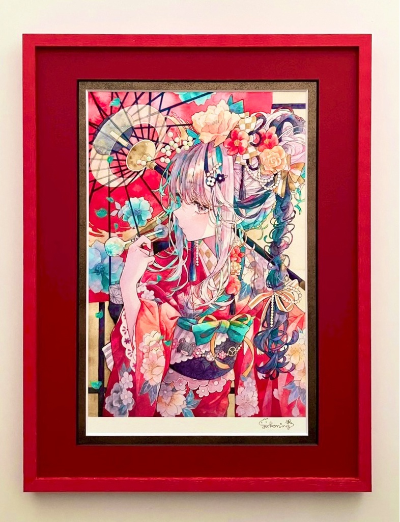 額装複製原画『新春びいどろ』