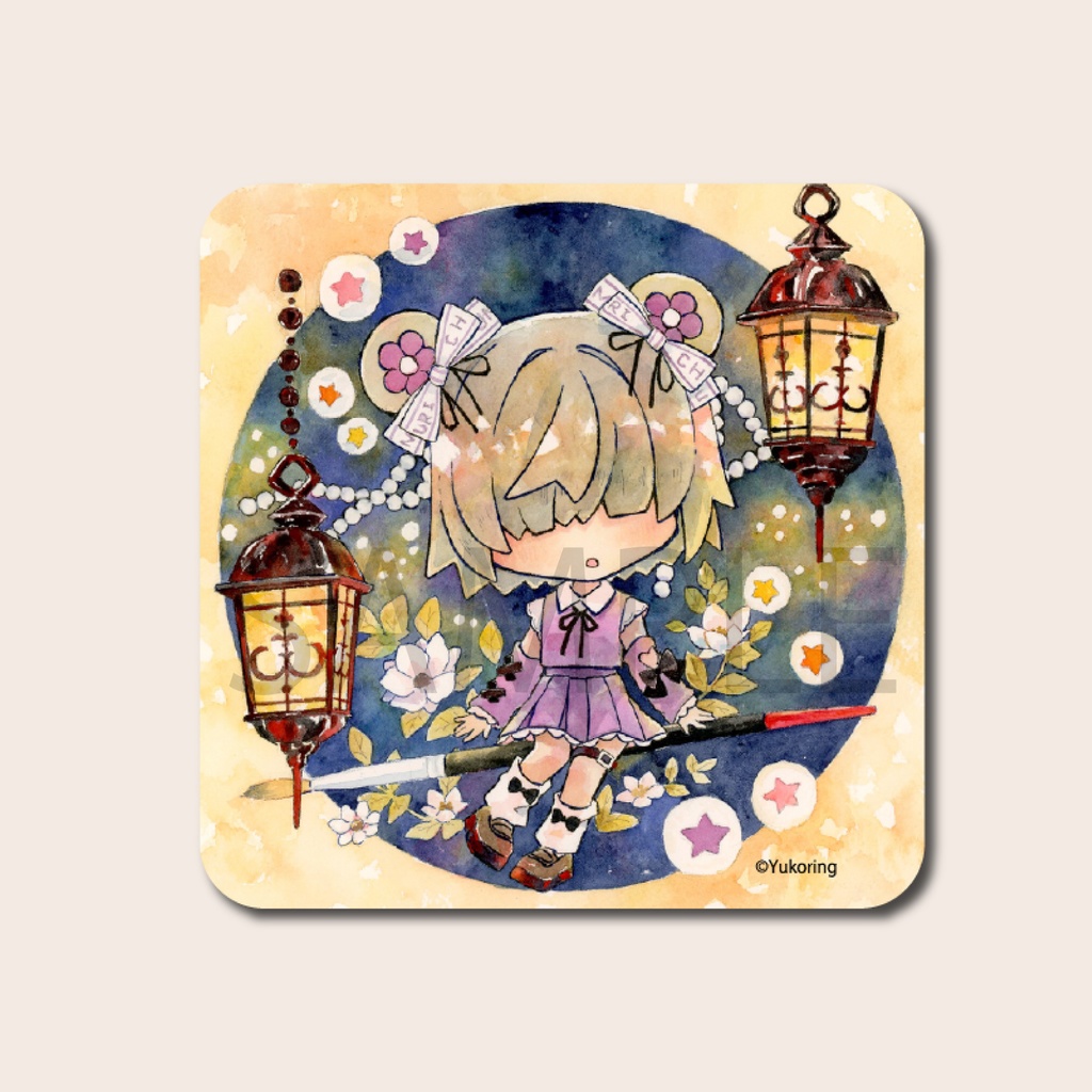 【自家通販】陶製コースター「きみと そらを飛ぶ ＊」