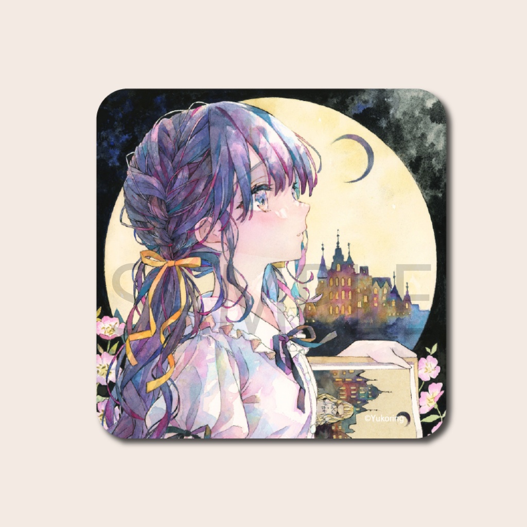 【追加製作】【自家通販】陶製コースター「明るい夜の街」