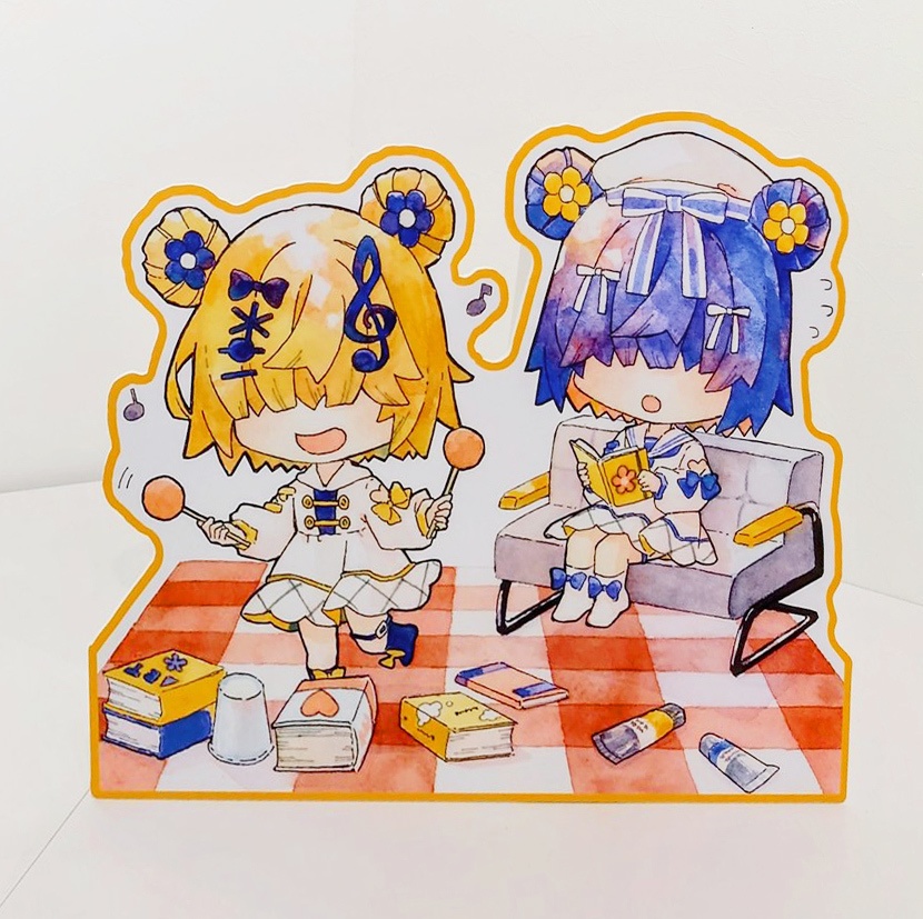 【限定1点】ちゅむりパネル 黄×青ちゅむり (直筆サイン入り)