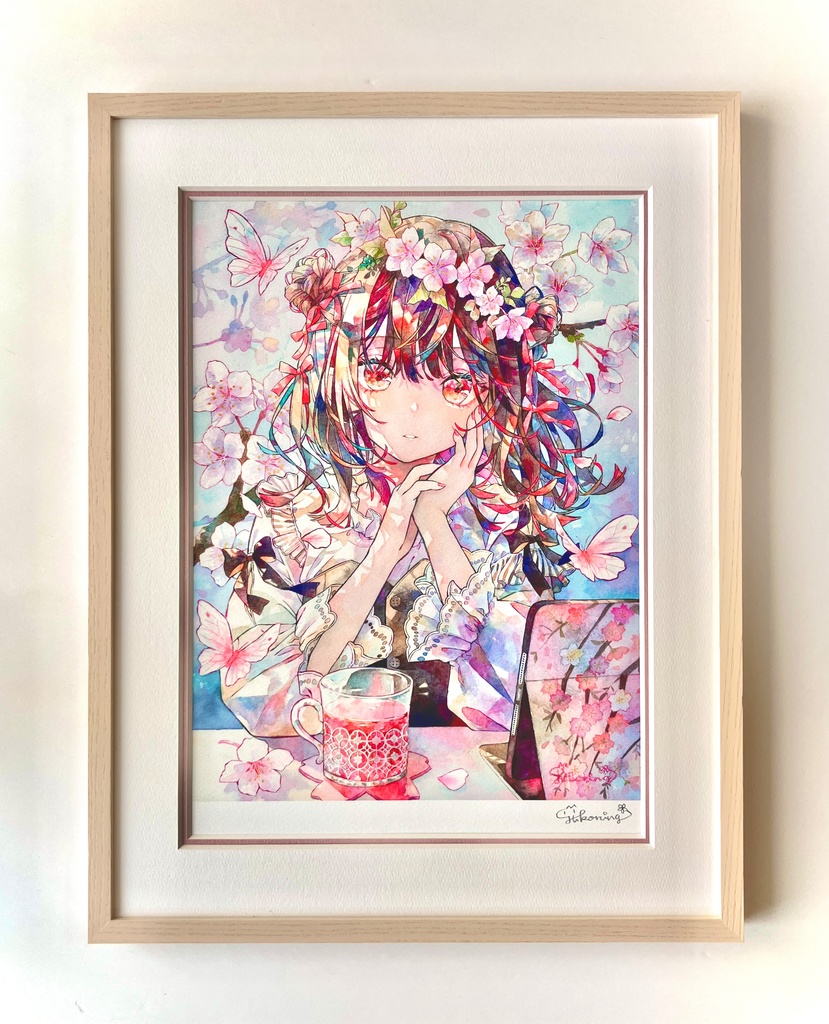 額装複製原画『桜カフェ』