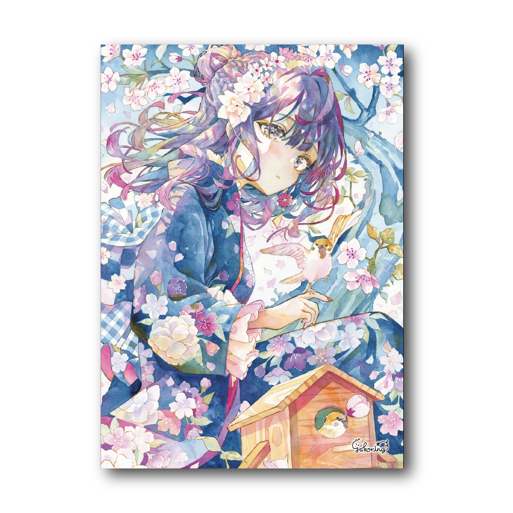 【自家通販】キャンバスアート / 藍空に舞う