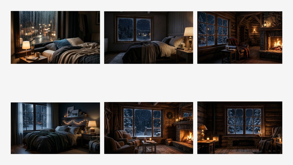 【睡眠動画背景素材】Cozy Room Sleep Background Pack(30枚 / 1920×1080 / 商用利用OK / ASMR / 作業用BGM)