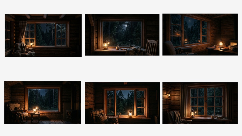 【睡眠動画背景素材】Forest Cabin Sleep Background Pack(30枚 / 1920×1080 / 商用利用OK / ASMR / 作業用BGM)