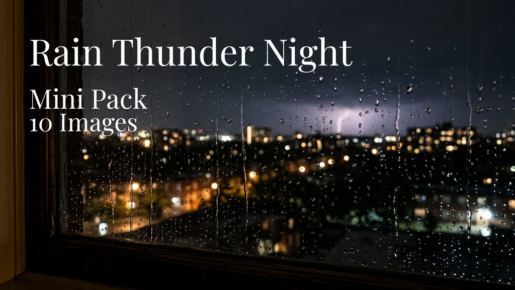 雨と雷の夜 背景素材ミニパック（10枚 / 1920×1080）