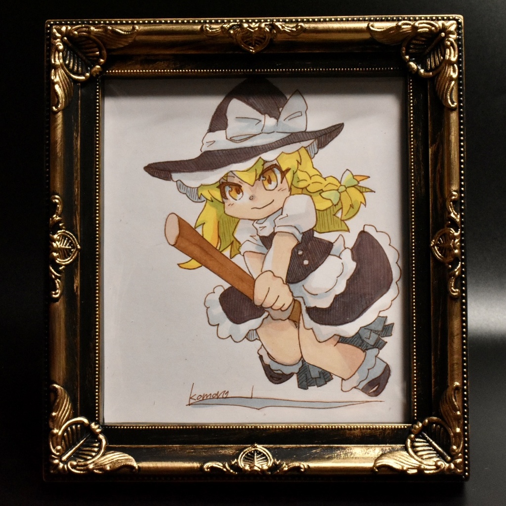 【ミニ色紙】東方Project 魔理沙 額縁付き