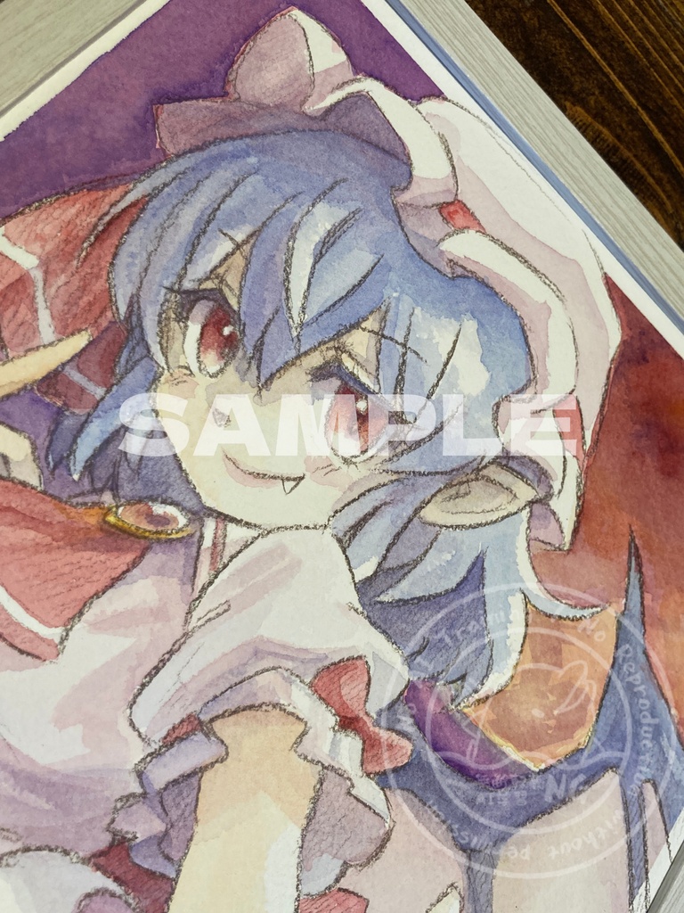 東方Project レミリア(アナログ手描きイラスト原画 / 透明水彩 )