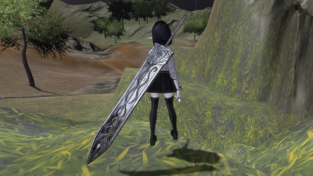 【オリジナル3Dモデル】D-Sword【両手剣】VRChat想定 パーティクルやギミック付き