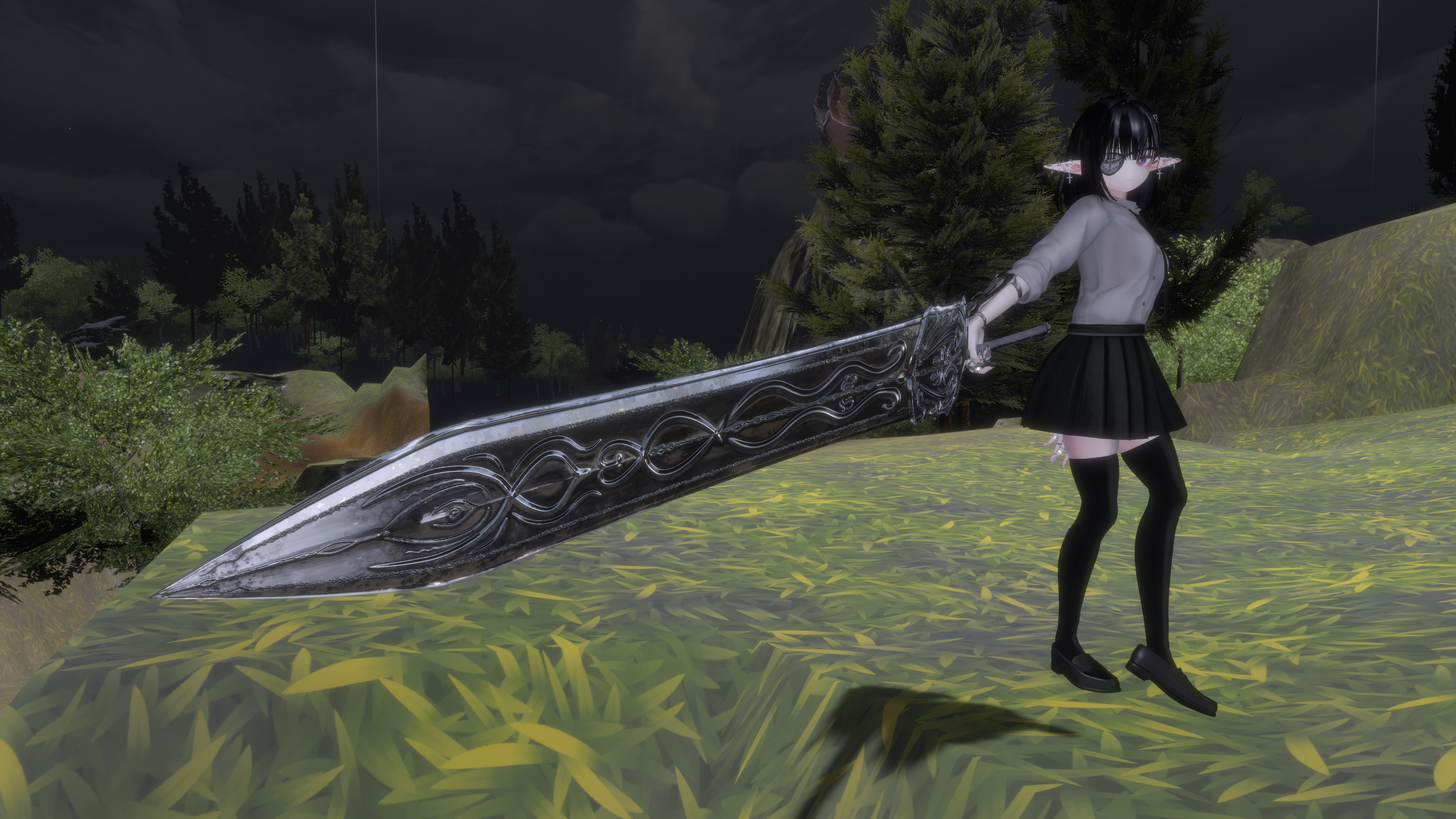 【オリジナル3Dモデル】D-Sword【両手剣】VRChat想定 パーティクルやギミック付き - TRISTA - BOOTH