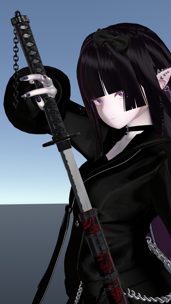 【オリジナル3Dモデル】Tomei Higanbana -十冥彼岸花-【刀】VRChat想定 パーティクルやギミック付き