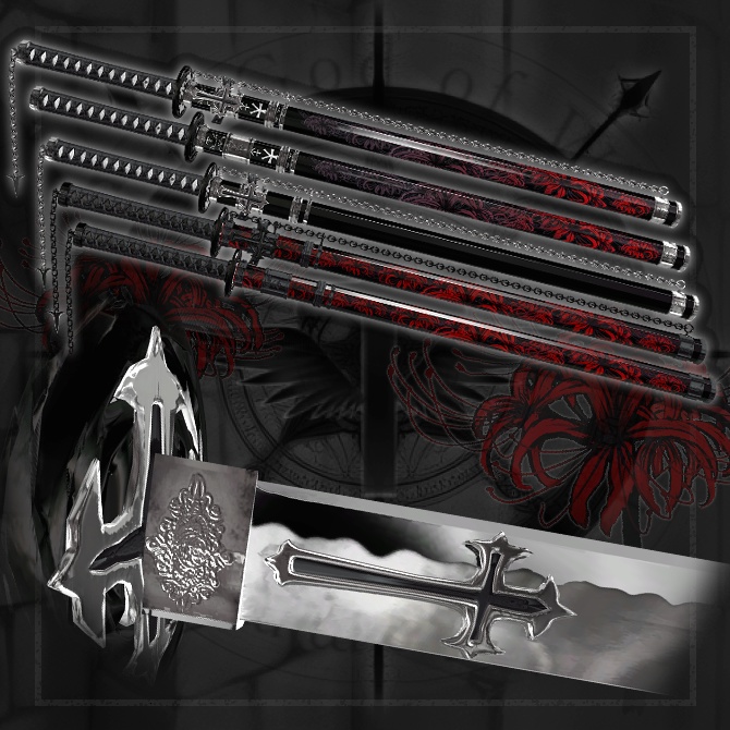 【オリジナル3Dモデル】Tomei Higanbana -十冥彼岸花-【刀】VRChat想定 パーティクルやギミック付き