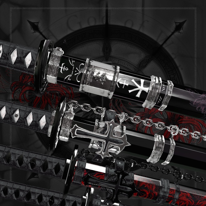 【オリジナル3Dモデル】Tomei Higanbana -十冥彼岸花-【刀】VRChat想定 パーティクルやギミック付き