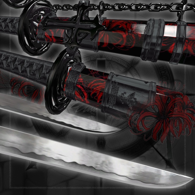 【オリジナル3Dモデル】Tomei Higanbana -十冥彼岸花-【刀】VRChat想定 パーティクルやギミック付き