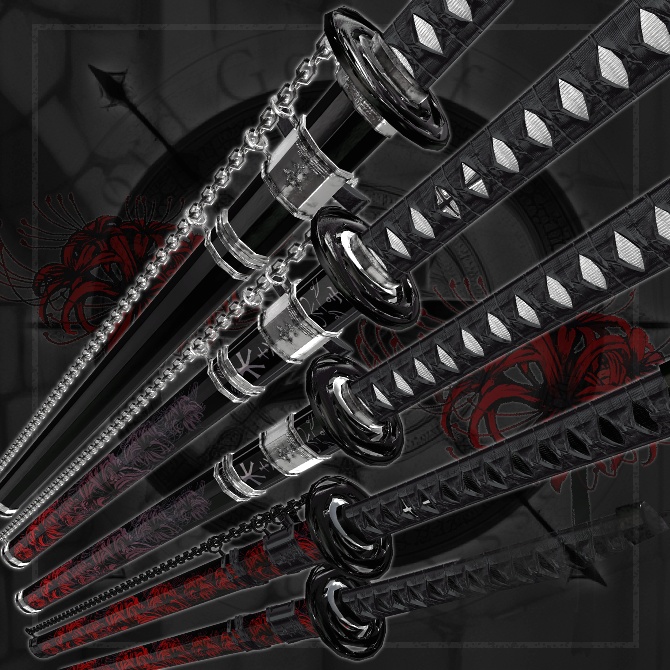 【オリジナル3Dモデル】Tomei Higanbana -十冥彼岸花-【刀】VRChat想定 パーティクルやギミック付き