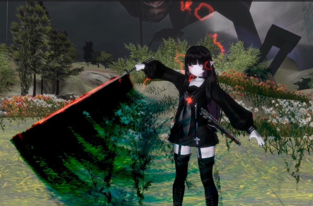 【オリジナル3Dモデル】Tomei Higanbana -十冥彼岸花-【刀】VRChat想定 パーティクルやギミック付き