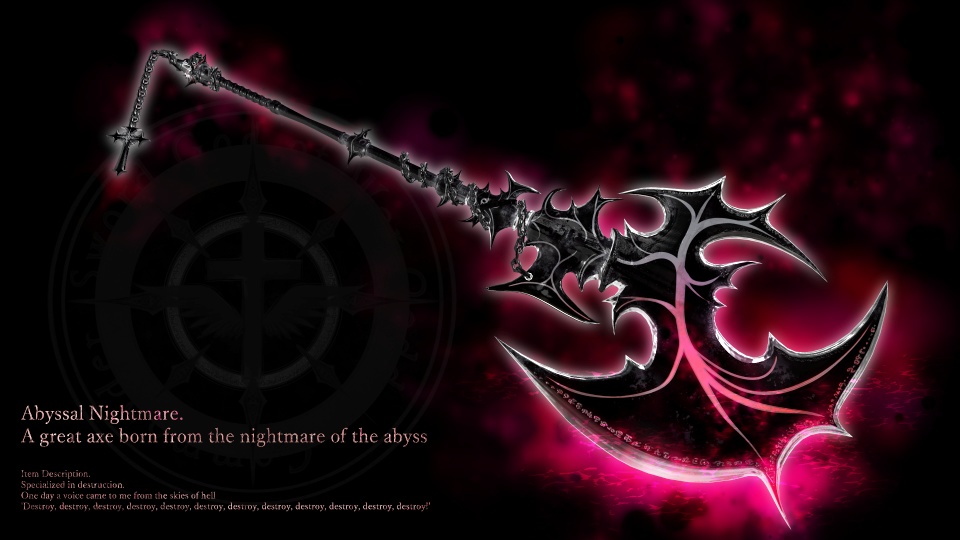 【オリジナル3Dモデル】AbyssNightmare -アビスナイトメア-【斧】VRChat想定 パーティクルやギミック付き 大斧 Axe