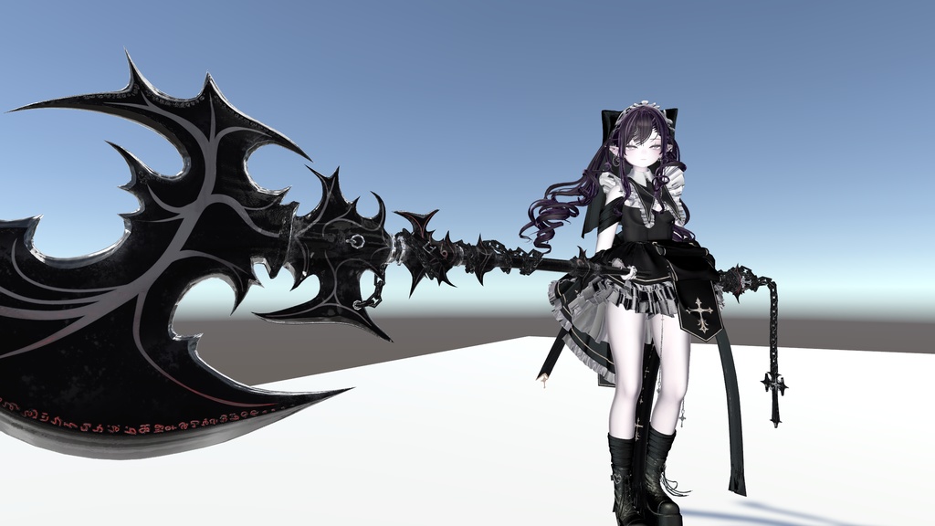 【オリジナル3Dモデル】AbyssNightmare -アビスナイトメア-【斧】VRChat想定 パーティクルやギミック付き 大斧 Axe