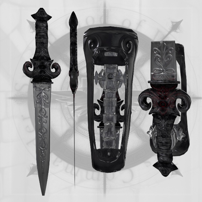 【オリジナル3Dモデル】Hermes -ヘルメス-【隠し ナイフ】VRChat想定 パーティクルやギミック付き 短剣 ダガー 隠しナイフ