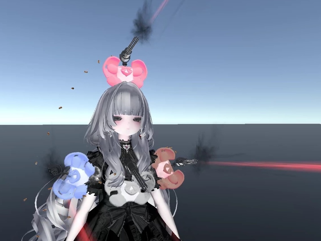 【オリジナル3Dモデル】DeathBear -デスベアー-【熊のぬいぐるみ武器】VRChat想定 パーティクルやギミック付き  隠し武器 銃