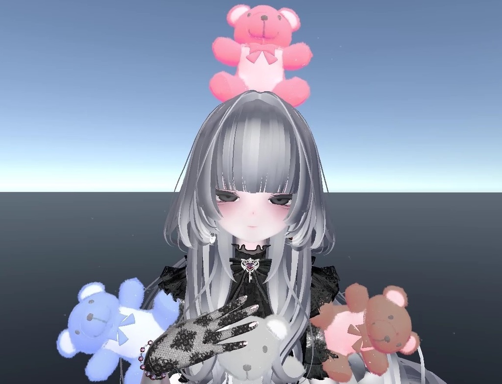 【オリジナル3Dモデル】DeathBear -デスベアー-【熊のぬいぐるみ武器】VRChat想定 パーティクルやギミック付き  隠し武器 銃