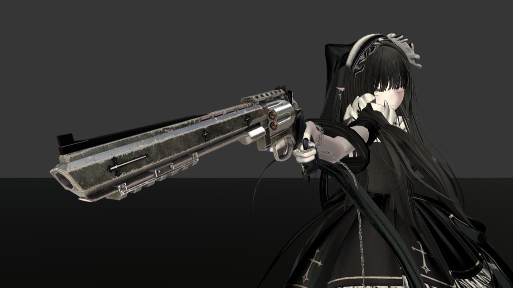 【オリジナル3Dモデル】Seeker -シーカー-【魔法銃】VRChat想定 パーティクルやギミック付き 銃 リボルバー 魔法