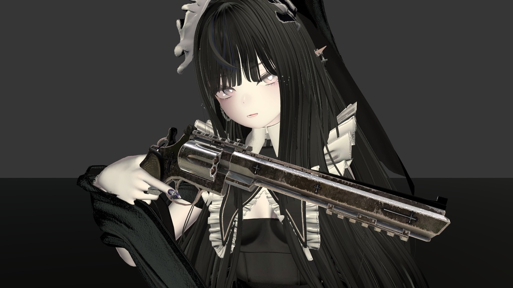 【オリジナル3Dモデル】Seeker -シーカー-【魔法銃】VRChat想定 パーティクルやギミック付き 銃 リボルバー 魔法