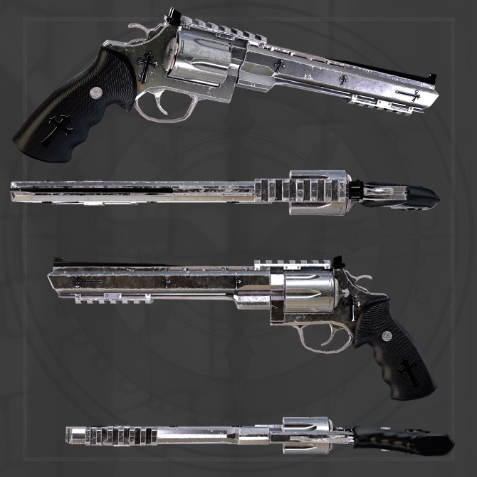 【オリジナル3Dモデル】Seeker -シーカー-【魔法銃】VRChat想定 パーティクルやギミック付き 銃 リボルバー 魔法