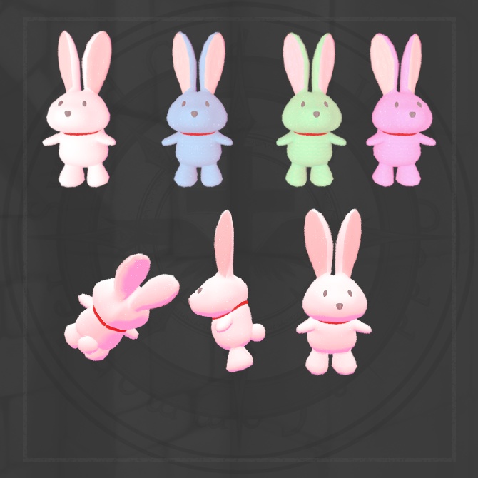 【オリジナル3Dモデル】DeadlyBomber -デッドリーボンバー-【うさぎのぬいぐるみ武器】VRChat想定 パーティクルやギミック付き にんじん 爆発 プレゼント