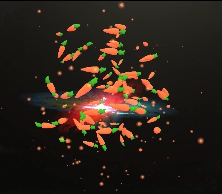 【オリジナル3Dモデル】DeadlyBomber -デッドリーボンバー-【うさぎのぬいぐるみ武器】VRChat想定 パーティクルやギミック付き にんじん 爆発 プレゼント