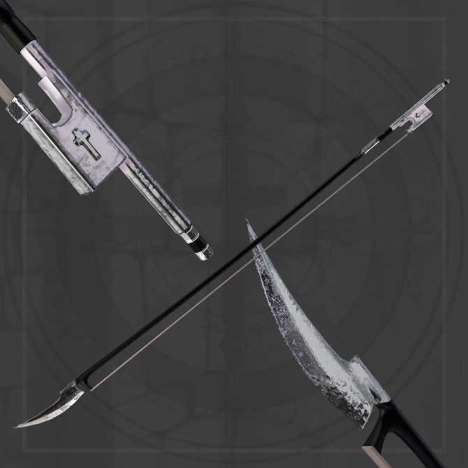 【オリジナル3Dモデル】Edel Kreis -エーデルクライス-【楽器型魔法武器】VRChat想定 パーティクルやギミック付き バイオリン パイルバンカー 魔法武器