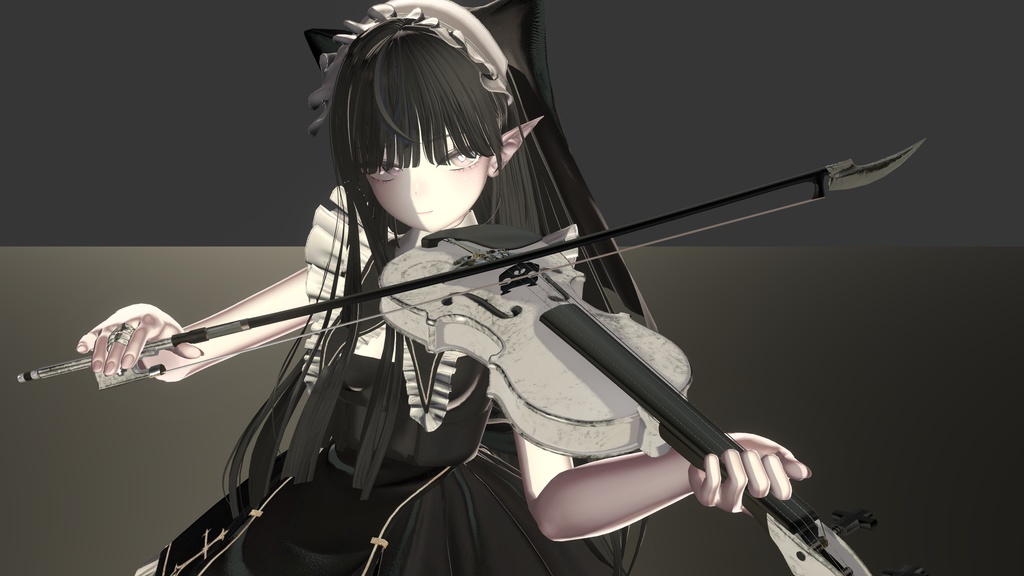 【オリジナル3Dモデル】Edel Kreis -エーデルクライス-【楽器型魔法武器】VRChat想定 パーティクルやギミック付き バイオリン パイルバンカー 魔法武器