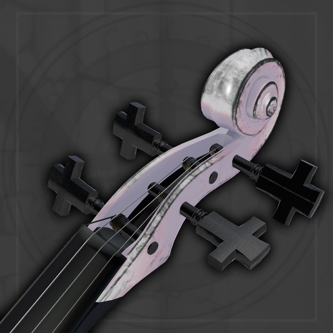 【オリジナル3Dモデル】Edel Kreis -エーデルクライス-【楽器型魔法武器】VRChat想定 パーティクルやギミック付き バイオリン パイルバンカー 魔法武器