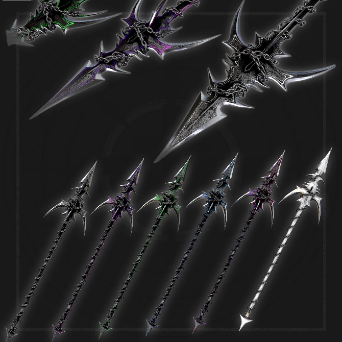 【オリジナル3Dモデル】Catastrophe -カタストロフ-【槍】VRChat想定 パーティクルやギミック付き 槍投げ スピア 爆発 魔法武器