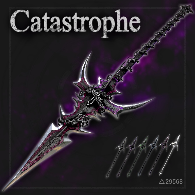 SALE!!【オリジナル3Dモデル】Catastrophe -カタストロフ-【槍】VRChat想定 パーティクルやギミック付き 槍投げ　スピア　爆発　魔法武器