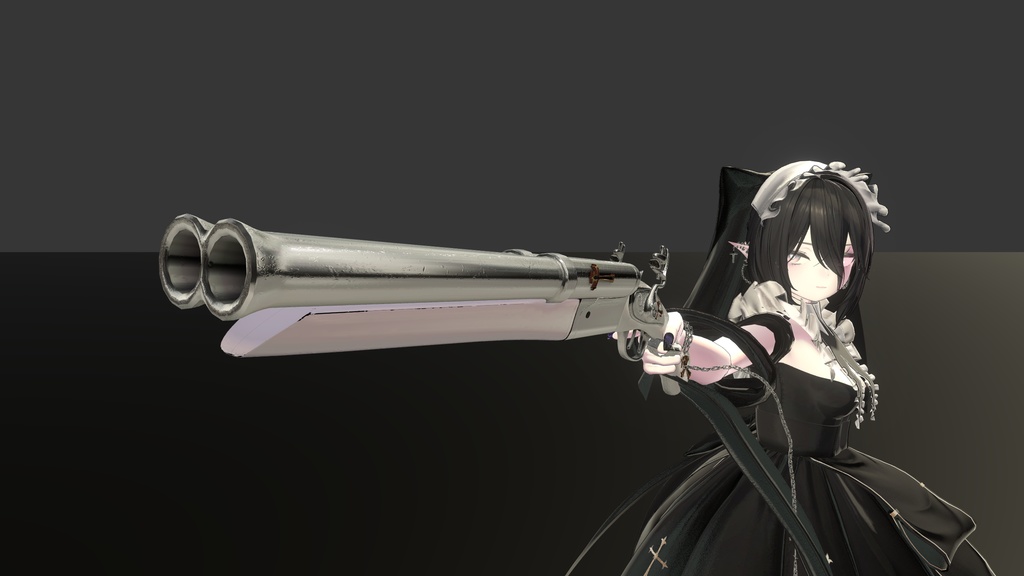 【オリジナル3Dモデル】Avenger Nadir -アベンジャーネイディア-【ダブルバレルショットガン】VRChat想定 パーティクルやギミック付き ダブルバレル ショットガン 中折式 水平二連 散弾銃 魔法銃