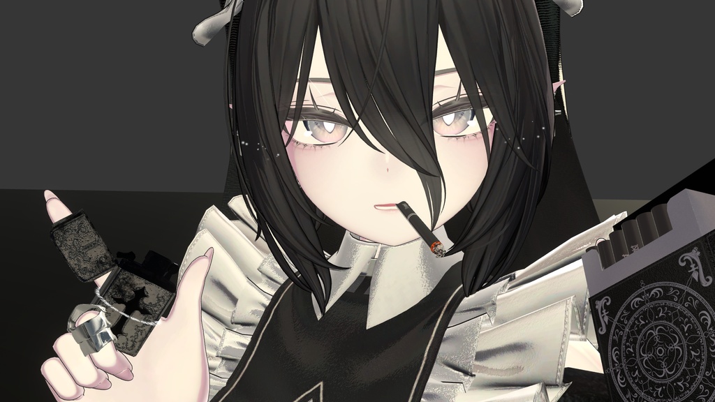 【オリジナル3Dモデル】Illusionist -イリュージョニスト-【タバコ】VRChat想定 パーティクルやギミック付き タバコ ライター 爆発 炎属性 ※タバコ風武器