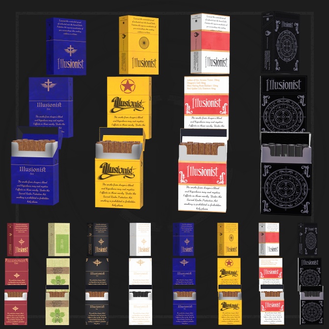 【オリジナル3Dモデル】Illusionist -イリュージョニスト-【タバコ】VRChat想定 パーティクルやギミック付き タバコ ライター 爆発 炎属性 ※タバコ風武器