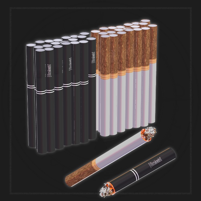 【オリジナル3Dモデル】Illusionist -イリュージョニスト-【タバコ】VRChat想定 パーティクルやギミック付き タバコ ライター 爆発 炎属性 ※タバコ風武器