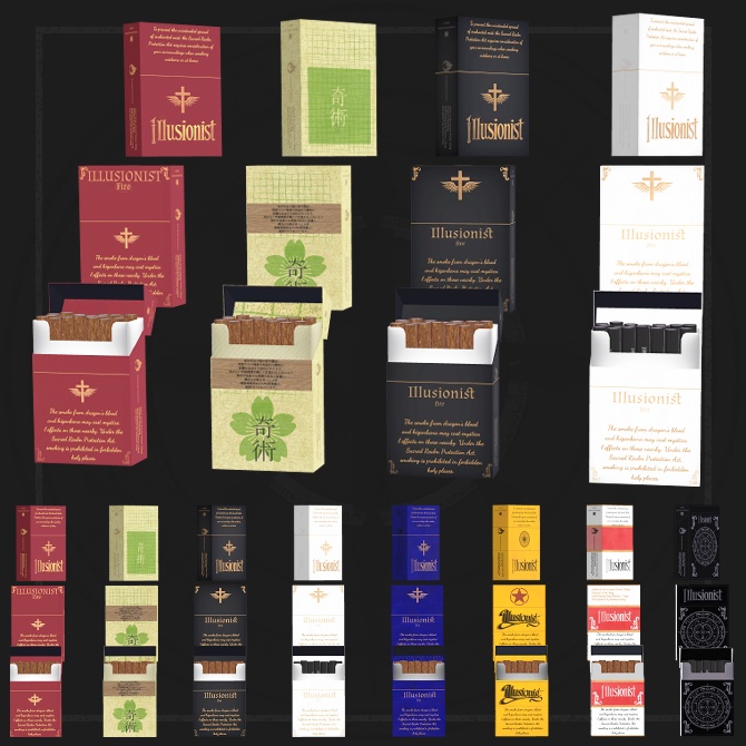 【オリジナル3Dモデル】Illusionist -イリュージョニスト-【タバコ】VRChat想定 パーティクルやギミック付き タバコ ライター 爆発 炎属性 ※タバコ風武器