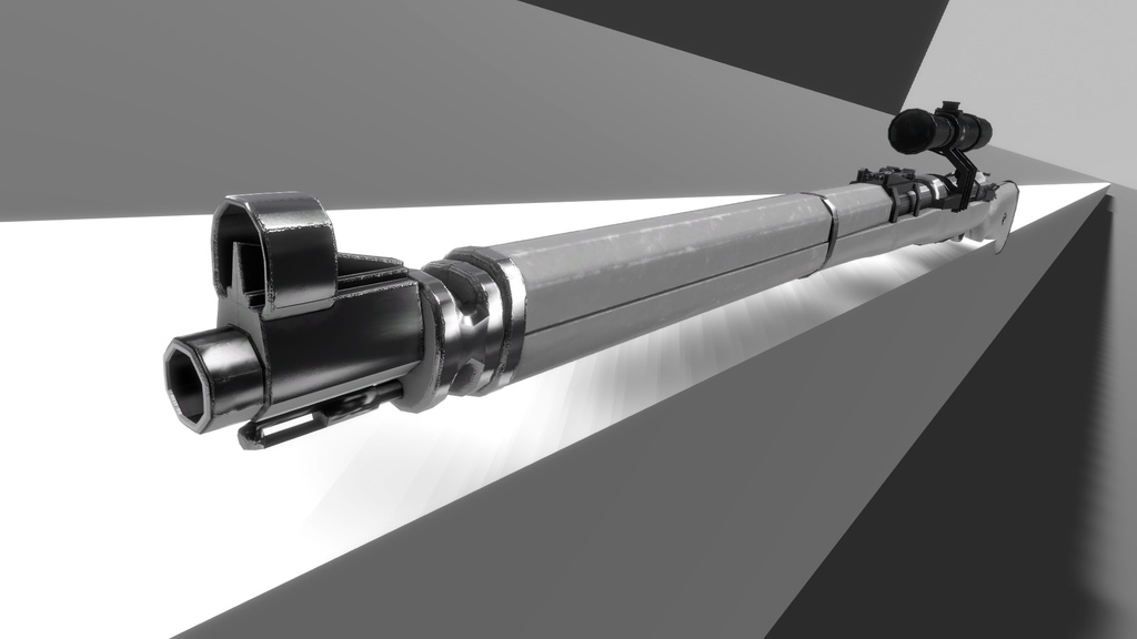 【オリジナル3Dモデル】Enforcer -エンフォーサー-【スナイパーライフル】VRChat想定 パーティクルやギミック付き ボルトアクション 狙撃 魔法 闇属性 対物ライフル