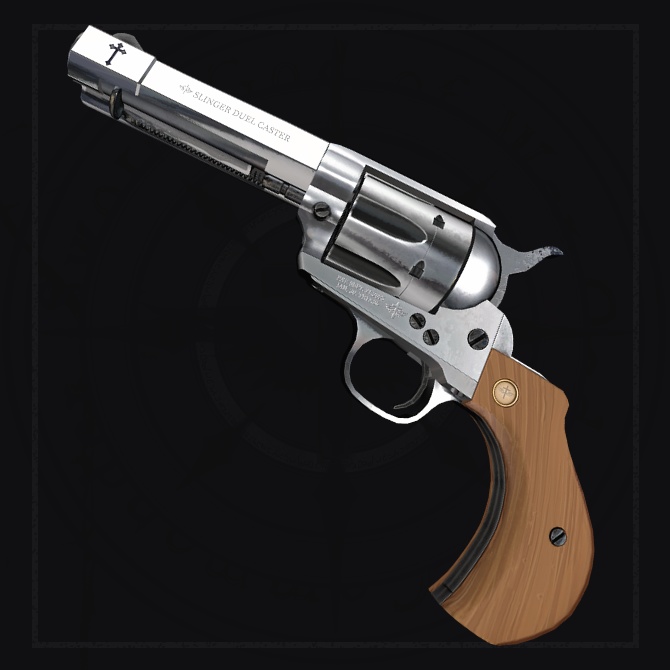 【オリジナル3Dモデル】Slinger-スリンガー-【シングルアクションリボルバー】VRChat想定 パーティクルやギミック付き シングルアクション リボルバー 光魔法 闇魔法 ウエスタン 機構 スケルトン