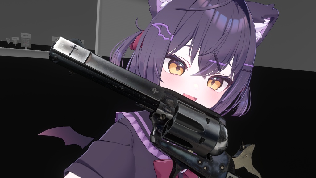 【オリジナル3Dモデル】Slinger-スリンガー-【シングルアクションリボルバー】VRChat想定 パーティクルやギミック付き シングルアクション リボルバー 光魔法 闇魔法 ウエスタン 機構 スケルトン