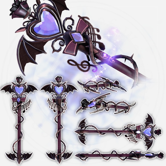 SALE!!【オリジナル3Dモデル】RagingNocturne -レイジングノクターン-【魔法のステッキ】VRChat想定 パーティクルやギミック付き 魔法武器 魔法少女 変身 クリスタル 爆発 指輪