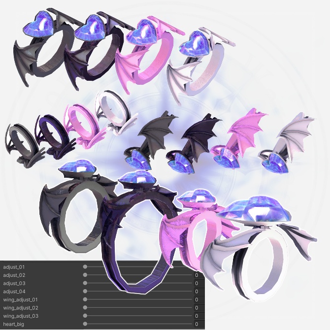 SALE!!【オリジナル3Dモデル】RagingNocturne -レイジングノクターン-【魔法のステッキ】VRChat想定 パーティクルやギミック付き 魔法武器 魔法少女 変身 クリスタル 爆発 指輪