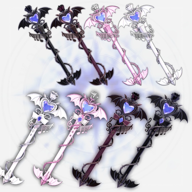 SALE!!【オリジナル3Dモデル】RagingNocturne -レイジングノクターン-【魔法のステッキ】VRChat想定 パーティクルやギミック付き 魔法武器 魔法少女 変身 クリスタル 爆発 指輪
